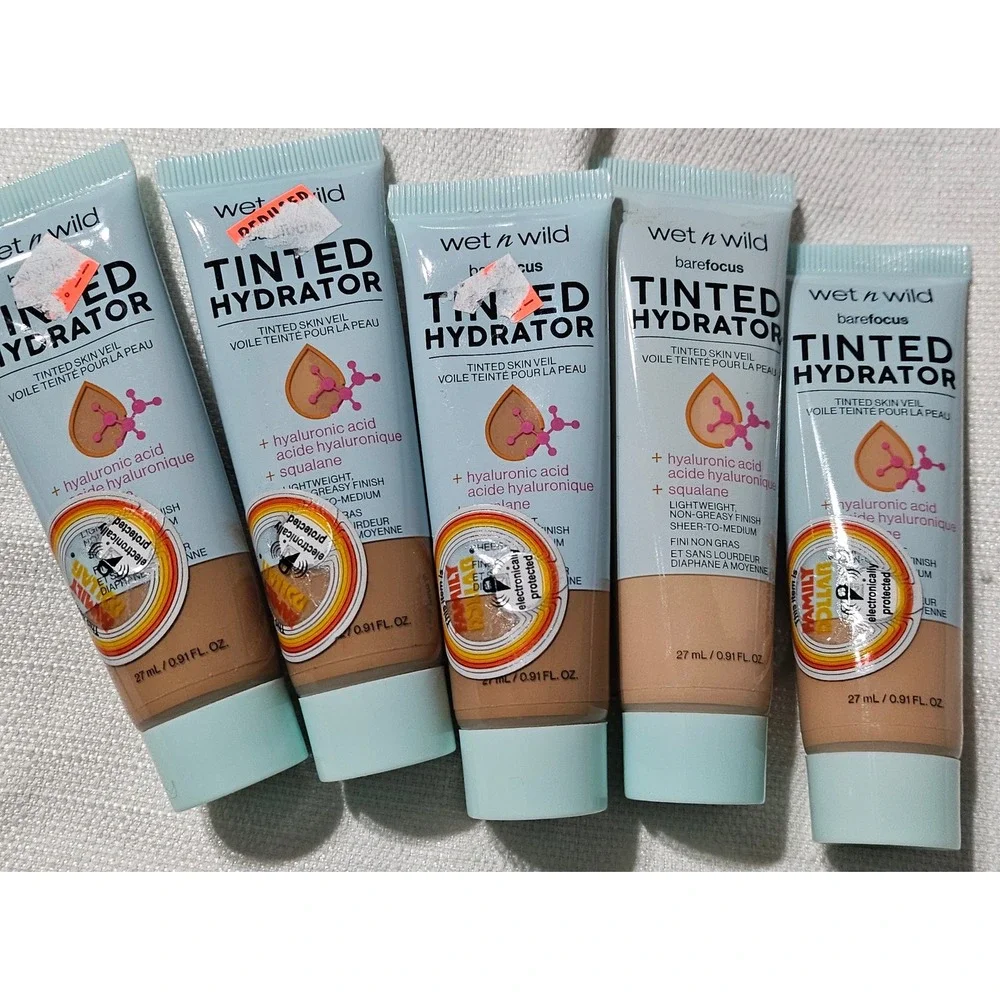 5pk Wet n Wild Bare Focus Tinted Hydrator Bundle Medium Deep Tan Hyaluronic Acid